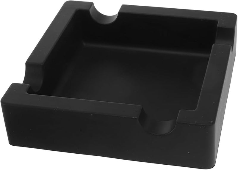Large Silicone Ashtray Heat Resistant Non Breakable Easy Clean Black Square - Image 1